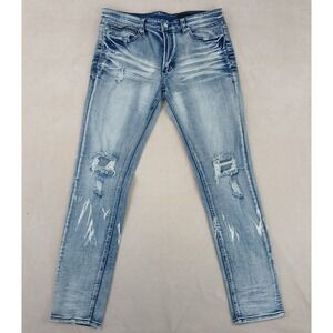 Rockstar Original 36x32 Mens Jeans Ultra Slim Distressed Stretch Modern